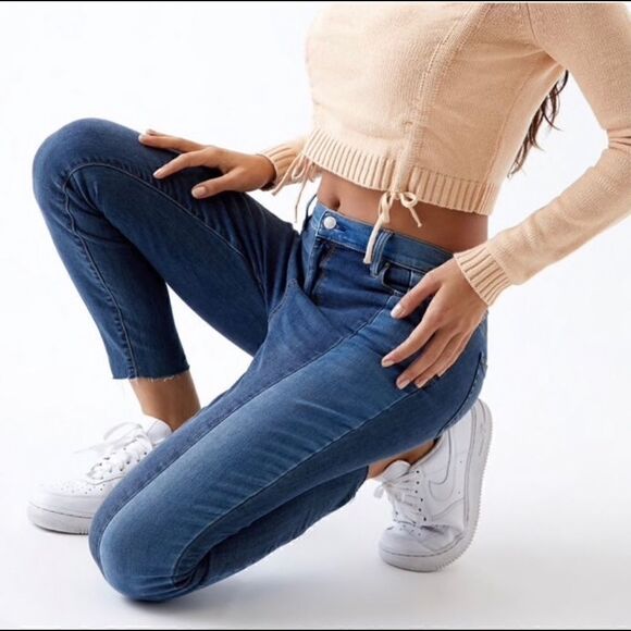 PacSun color block high rise jegging with raw hem size 25 - Picture 2 of 14